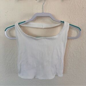 White Ribbed Halter Top